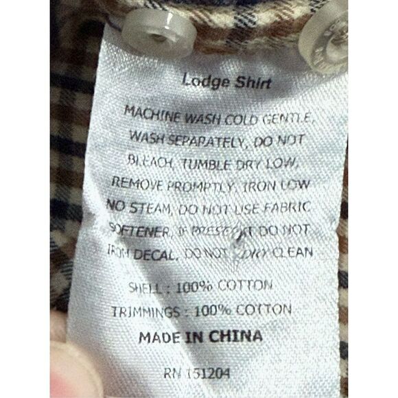 Vintage Plaid Button Down LS Lodge Shirt Mens XL Brown Elbow Patches‎ Grandpa - Picture 7 of 10
